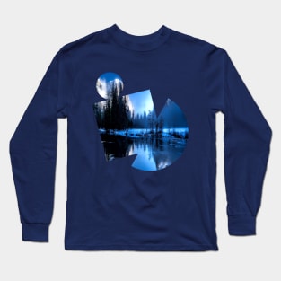 Snow Forest in Geometrical Shape Long Sleeve T-Shirt